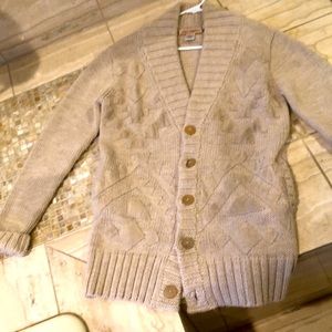 Mara Hoffman Oatmeal- Wool & Genuine Leather-Sweater S 😃